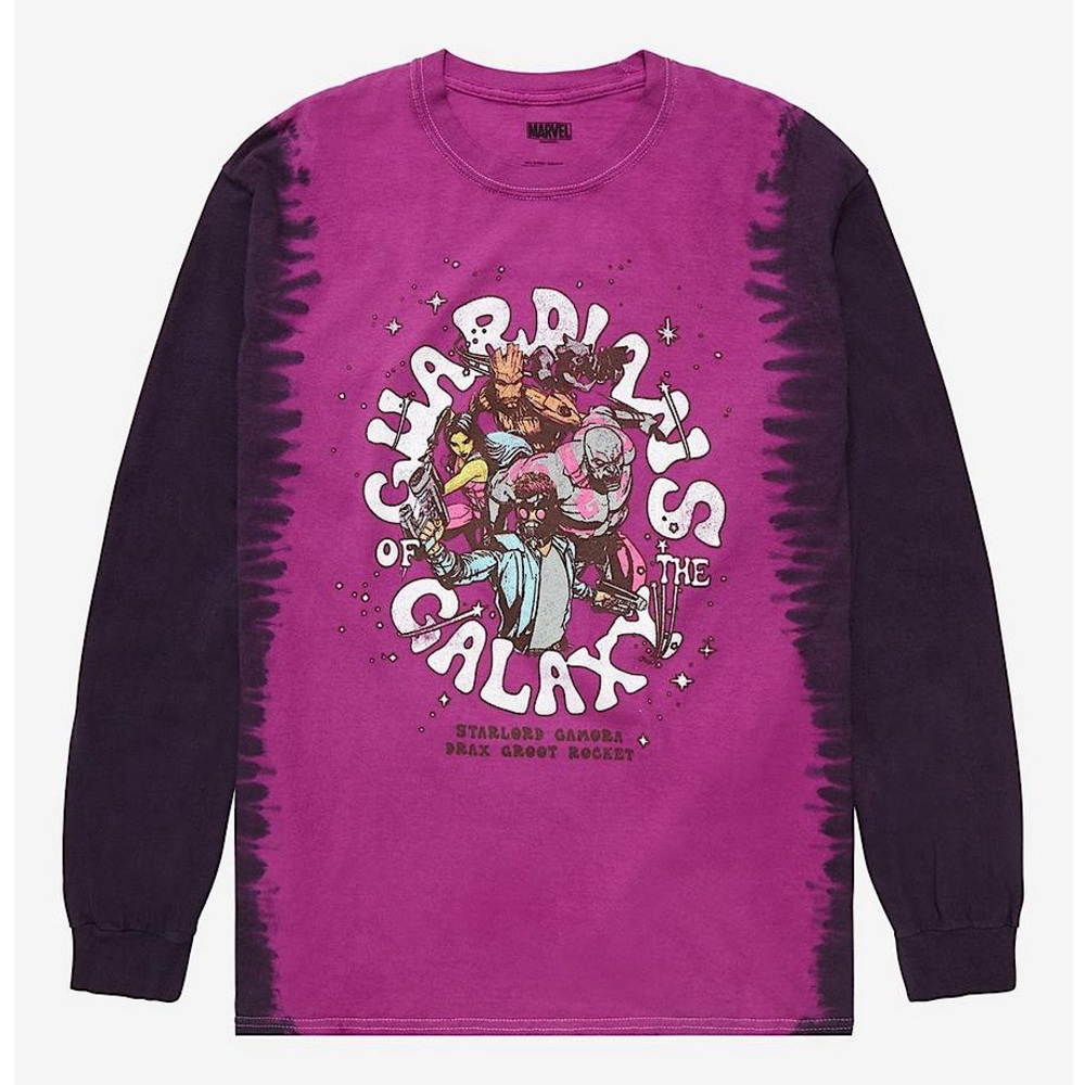Marvel Guardians of Galaxy Group Portrait Retro Split-Dye Long Sleeve Tee (L)